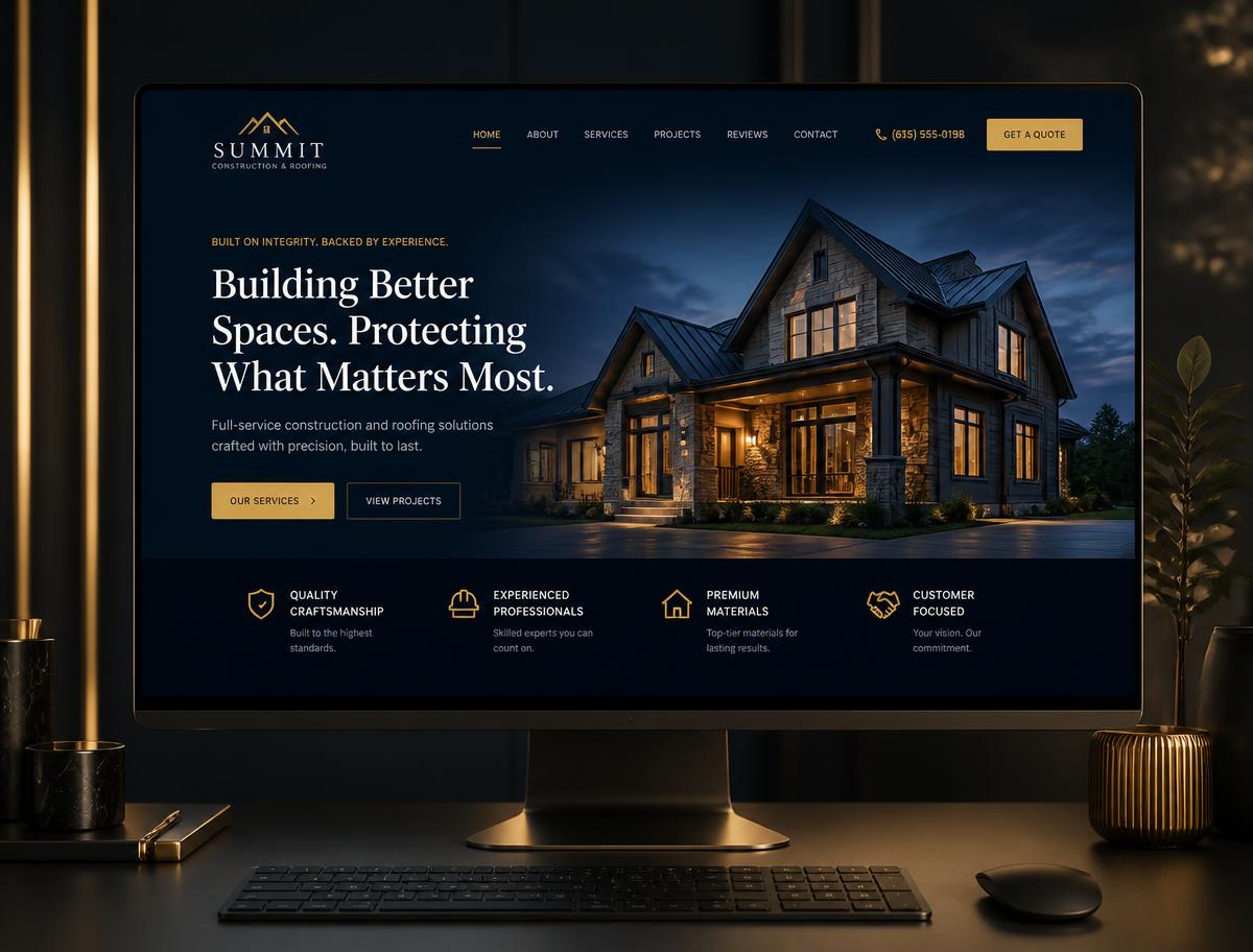 Contractor website design sample: Summit Construction